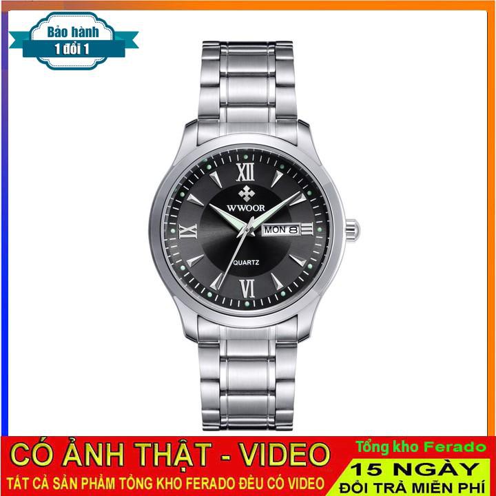 [ xả kho ]  ĐỒNG HỒ NAM WWOOR 8821 DÂY KIM LOẠI KHÔNG GỈ,MẶT TRÒN