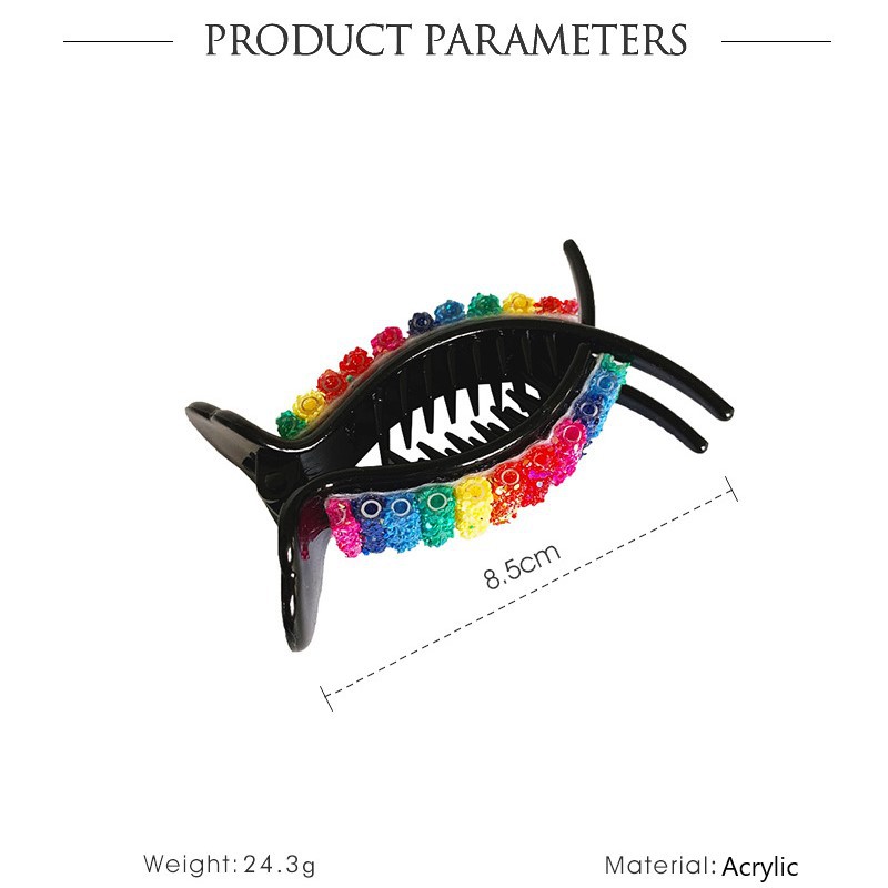 Kẹp Tóc Càng Cua Màu Cầu Vồng Lấp Lánh Đáng Yêu