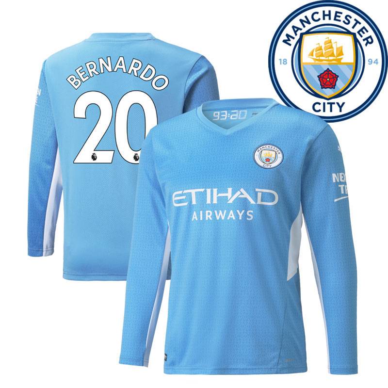 21 / 22 Manchester City Fc. Áo Thun Thể Thao Tay Dài De Bruyne Bernardo Grealish Foden