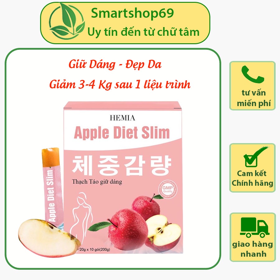 Thạch Táo giảm cân Hemia chính hãng giúp giữ dáng, đẹp da, giảm 3 đến 4kg sau 1 liệu trình