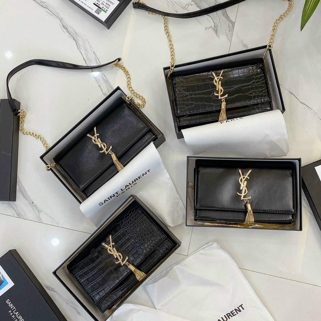 Túi đeo chéo Y.S.L size 21 hàng fullbox nguyên seal, túi vải hãng