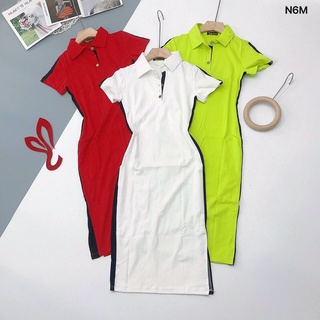 Đầm thun cổ bẻ