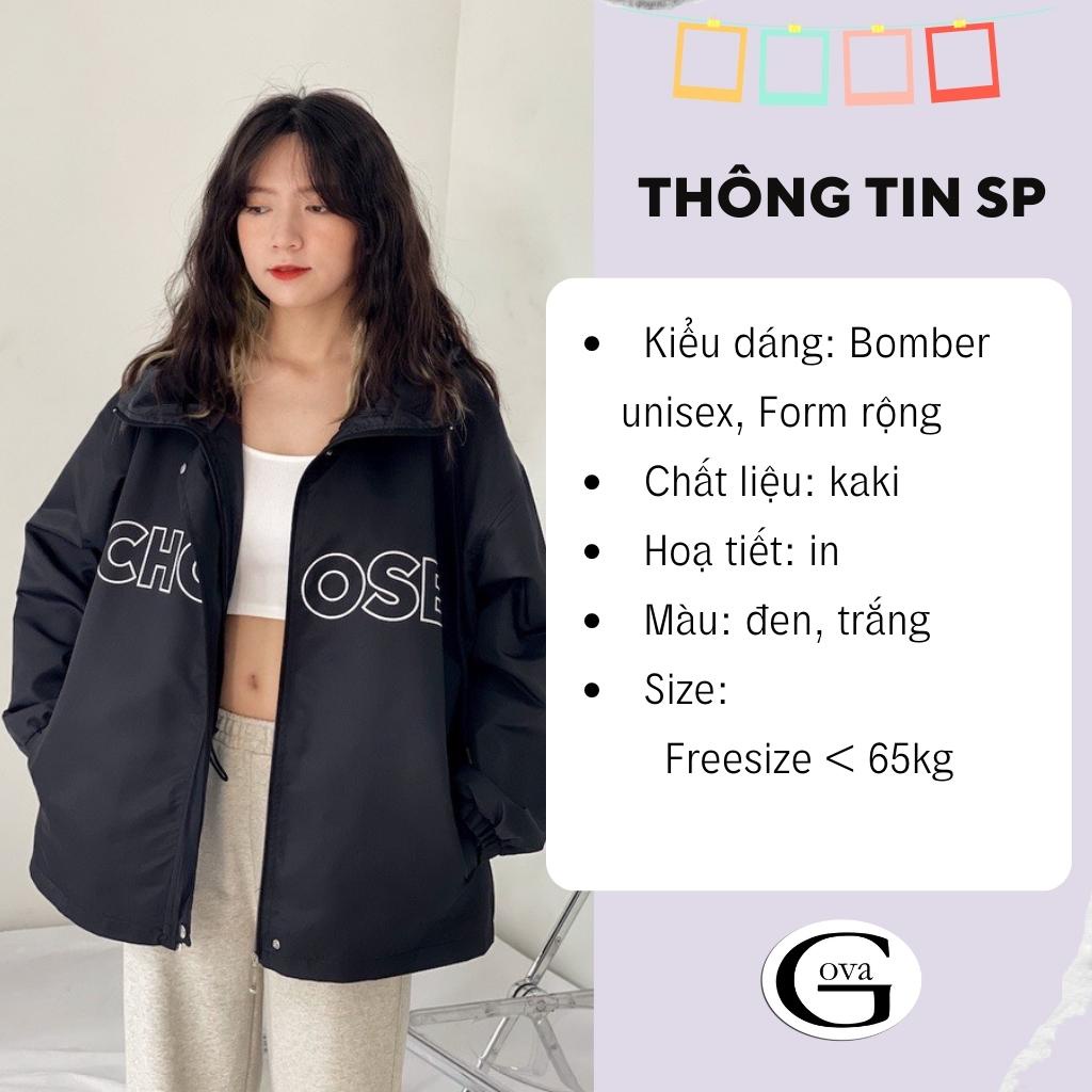 Áo Khoác Kaki CHOOSE Nam Nữ Ulzzang Unisex 2 Lớp Form Rộng Thể Thao Có Nón Trùm GOVA