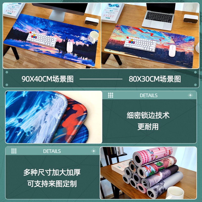 Jujutsu Kaisen Mouse Pad Oversized Anime Waterproof Thickened Knotweed Yuren Fu Hei Hui Hot-blooded Cartoon Cool Gojo Satoru Personality Peripheral Desk Pad Two-Dimensional Spell Fighting Rubber Mat Non-slip Computer Office Work