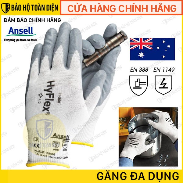 (RẺ, CHÍNH HÃNG!!) Găng tay đa dụng Ansell HyFlex 11-800