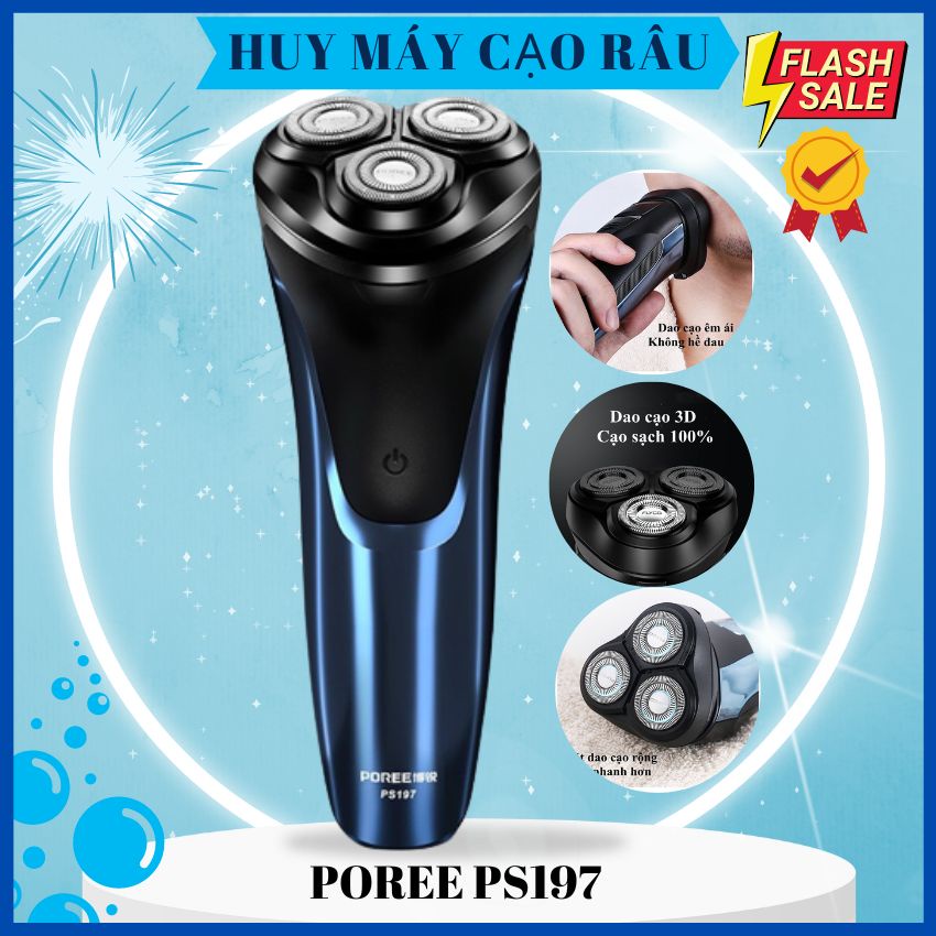 Máy cạo râu thông minh chống nước FLYCO POREE PS196, PS197, PS198 ,máy cạo râu nam BH12 tháng [huy máy cạo râu]