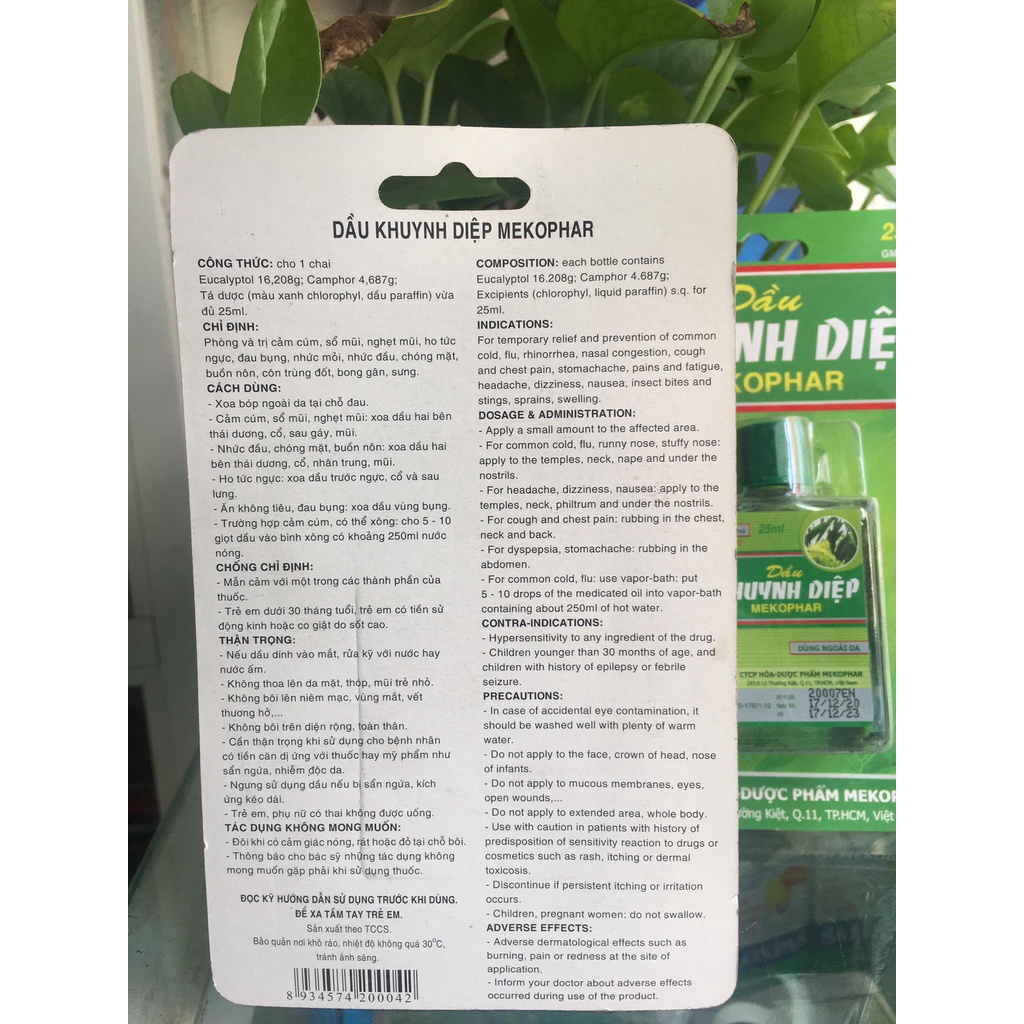 Dầu Khuynh Diệp Cho Bé Mekophar Chai 25ml An Toàn Chính Hãng