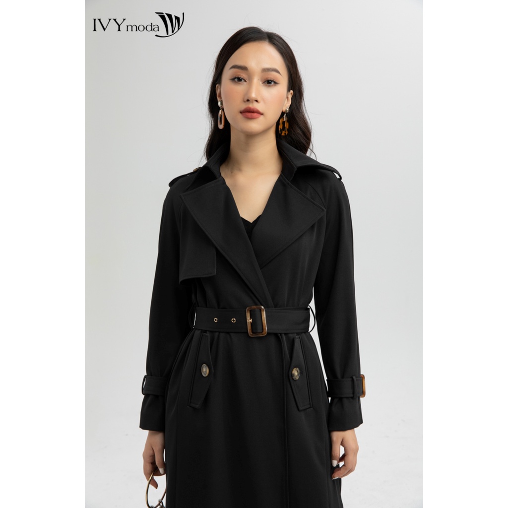 Áo Trench coat nữ xếp ly tà sau IVY moda MS 71C5955