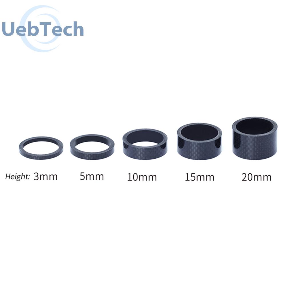 Vòng Đệm Phuộc Trước Bằng Sợi Carbon 28.6mm Cho Xe Đạp Uebtech RISK