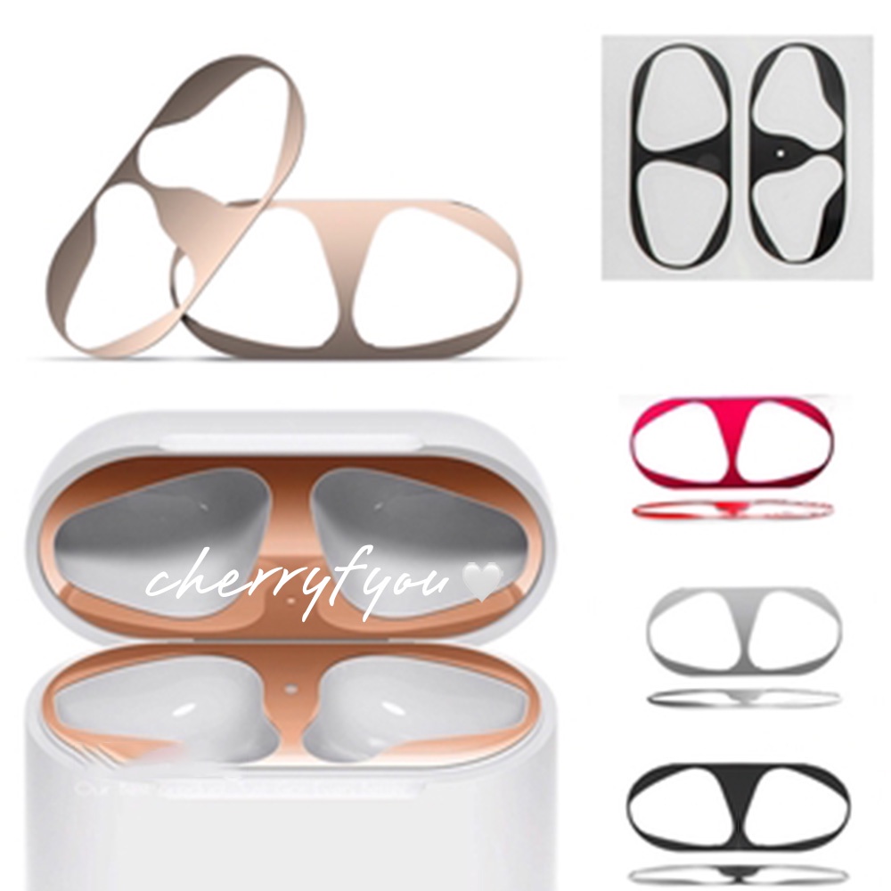 Miếng dán kim loại siêu mỏng chống bụi bảo vệ thích hợp cho hộp sạc tai nghe airpods 1 2
