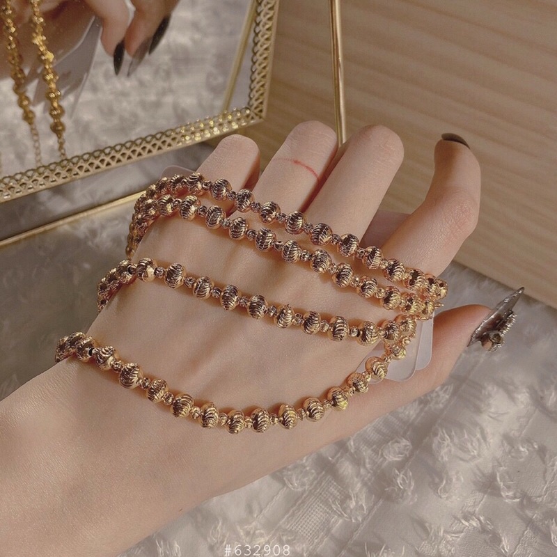 Lắc tay bi mạ vàng 18k bền màu siêu sáng vòng tay Kami