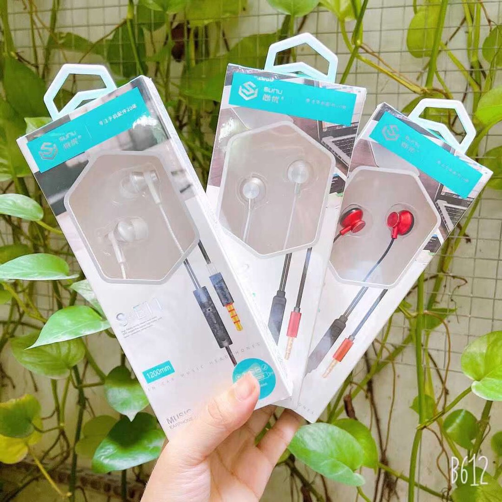 SUNU Tai nghe dây dù chống đứt xoắn nút tai chắc chắn chống ồn nhiều màu