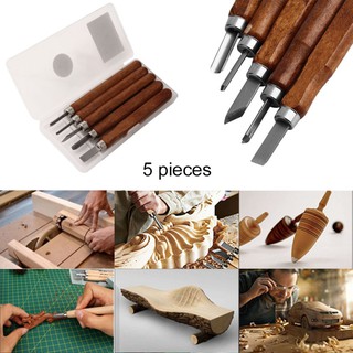 Bộ dao khắc, đục, tiện gỗ 5in1