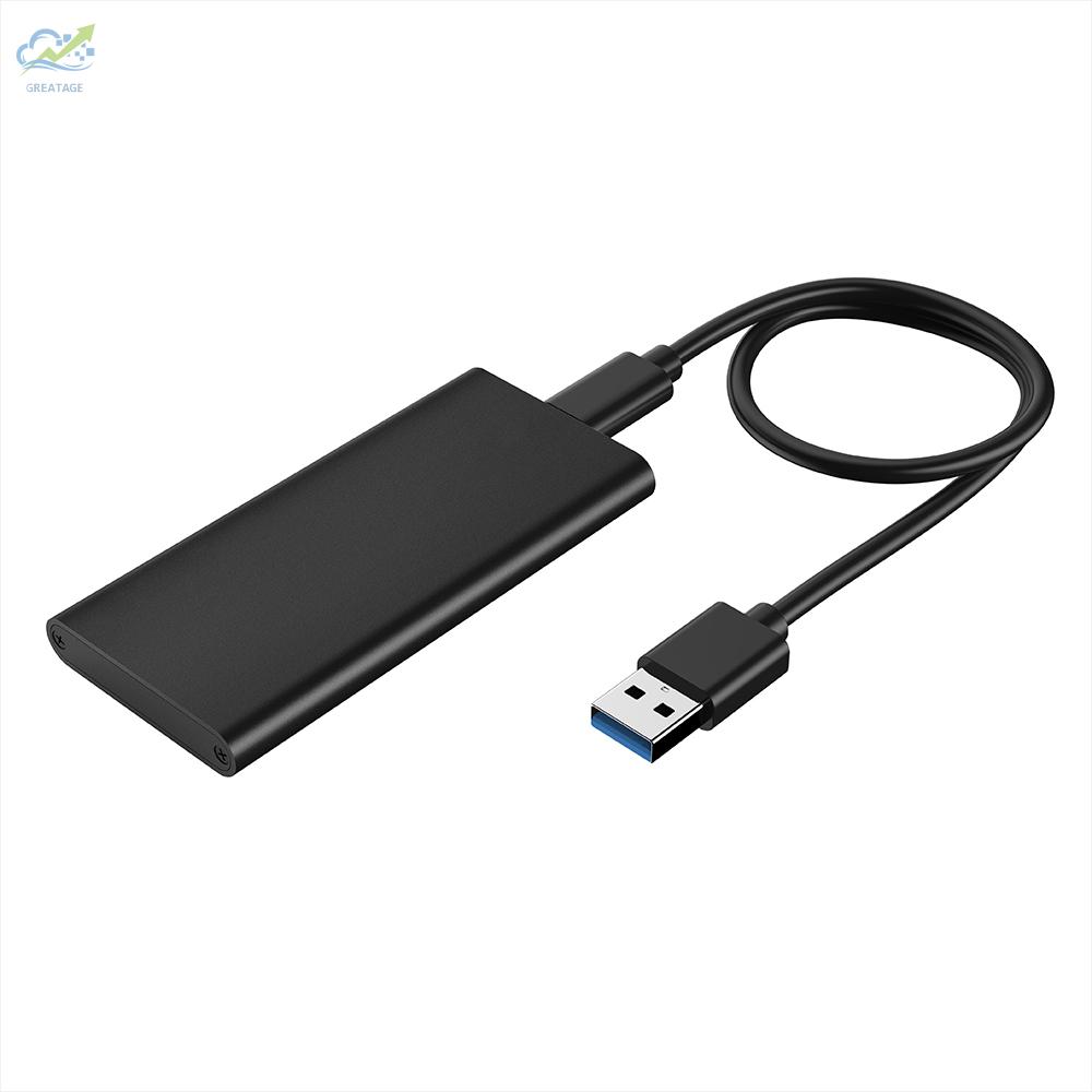 g☼Type-C to mSATA SSD Enclosure Portable mSATA Solid State Drive Box High Speed USB3.1 mSATA   SSD Enclosure Black