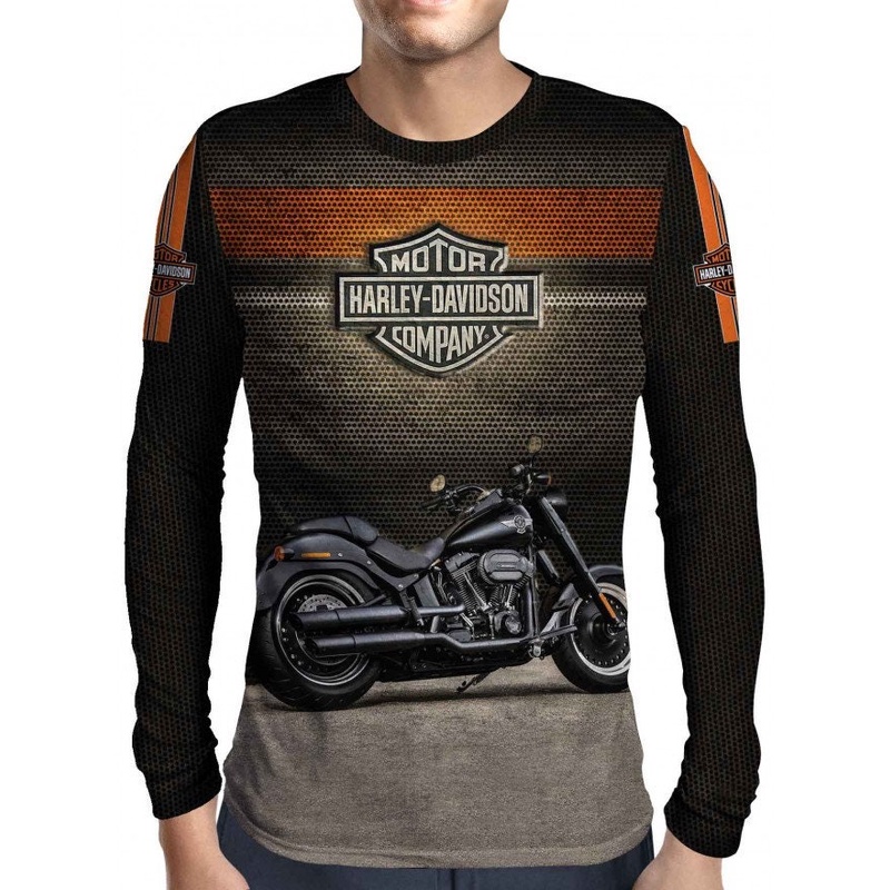 Áo thun dài tay mới Harley Davidson Harley Davidson Áo thun in 3d