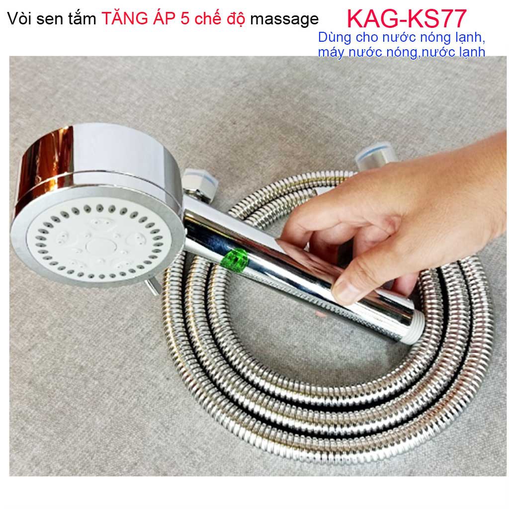 Vòi hoa sen tắm KAG-KS77A, Sales trọn bộ vòi hoa sen 1 tay sen+1 dây sen tắm vòi hoa sen tia nước mạnh sử dụng tốt