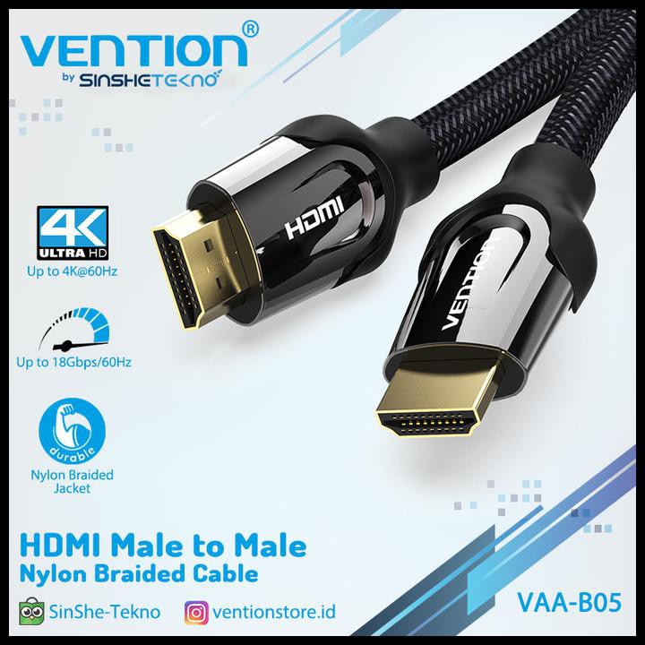 Vention Dây Cáp Sạc Usb B05 1m Hdmi V2.0B 4k Premium Kka104 Tốc Độ Cao