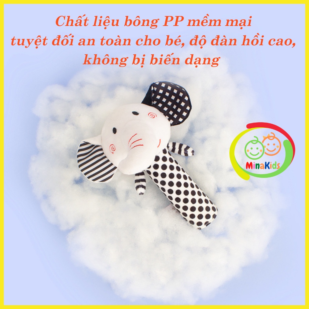 Thú Bông Cầm Tay Cho Trẻ Sơ Sinh Xúc Xắc Bông Đồ Chơi Chút Chít Lục Lạc Tập Cầm Nắm Cho Bé TCT17