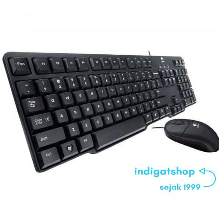 Logitech Bàn Phím Máy Tính Cổ Điển K100 Ps2 + Chuột Optic B100 Usb Màu Đen