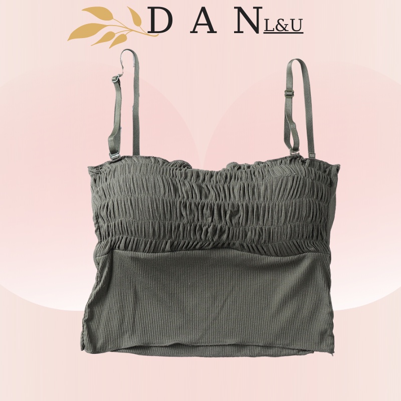 Áo Ngực 2 Dây Dáng Dài Nhún Bèo Xinh Xắn Cho Nữ DAN L&U 6845