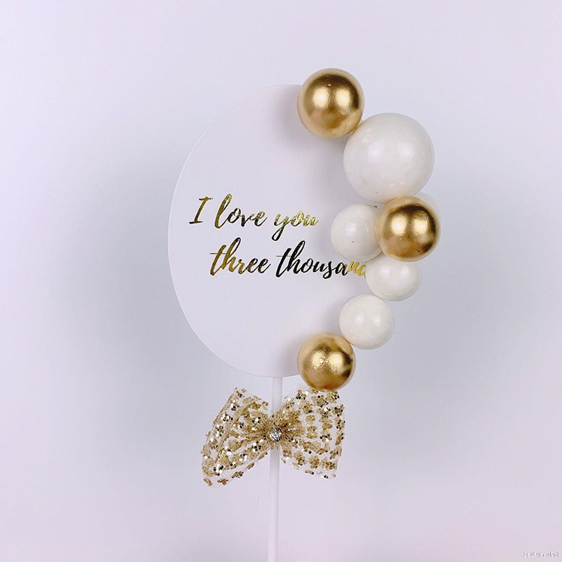 Phụ Kiện Trang Trí Bánh Kem Chữ I Love You Dễ Thương