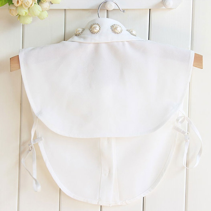 Cổ Áo Voan Đính Hạt Ngọc Trai Giả Họa Tiết Hoa Có Thể Tháo Rời