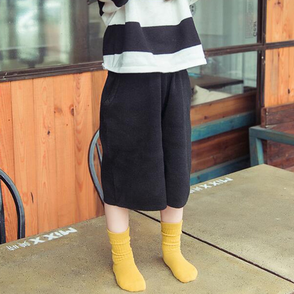 Tất Chân Cotton Cổ Cao Màu Trơn Mềm Mại Dành Cho Bé