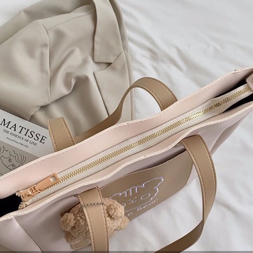 Túi tote da, túi xách nữ đeo vai đi học đi chơi dễ thương đựng vừa laptop