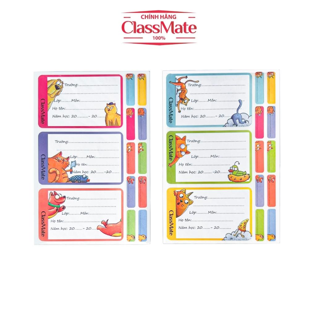 Nhãn vở có keo dán sẵn CLASSMATE Zoo 15 Cái/Túi CL-NT231 Chất Liệu Giấy Bóng Nổi Bật, Bám Dính Tốt