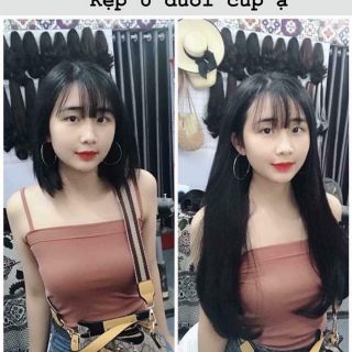 Tóc giả kẹp u duỗi cúp cao cấp