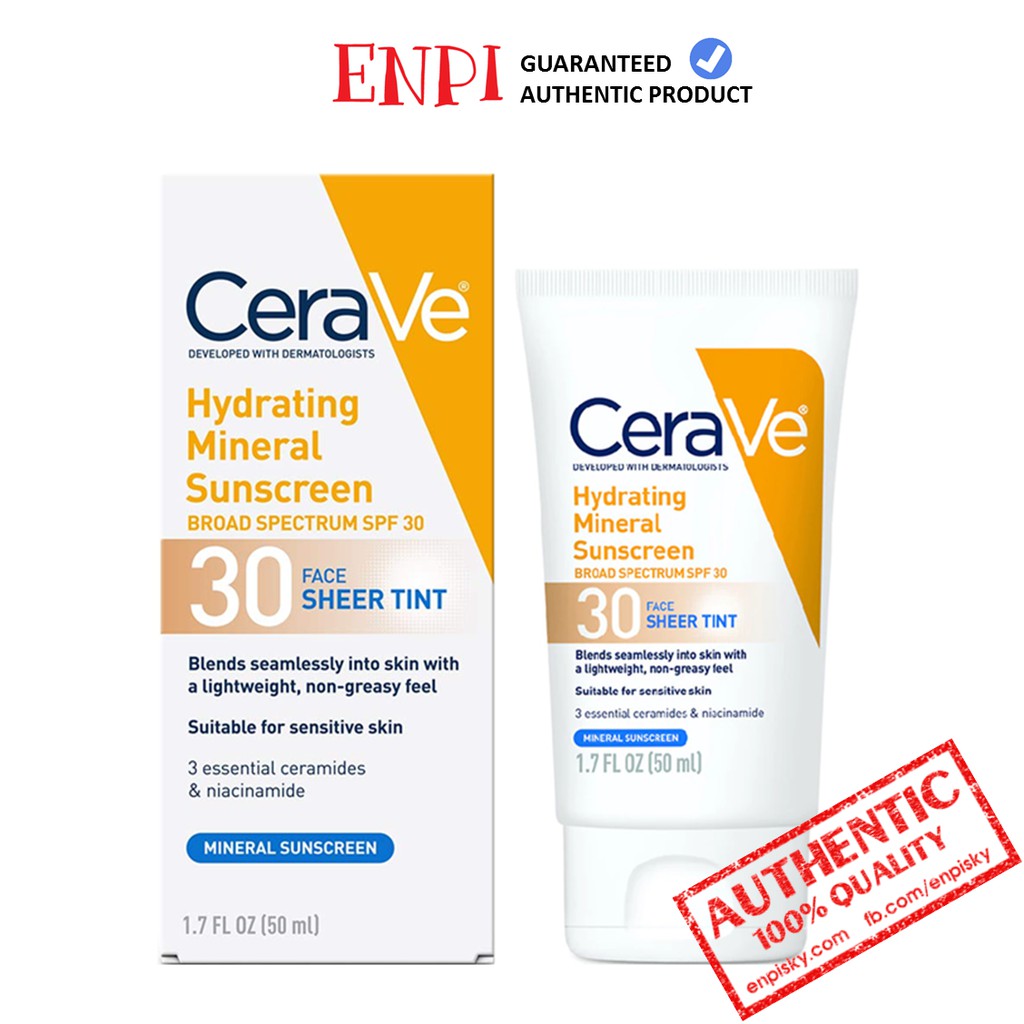 Kem chống nắng CeraVe Hydrating Mineral Sunscreen Face Sheer Tint SPF 30