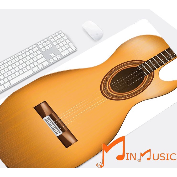 Miếng Lót Bàn Phím Hình Guitar I Miếng Lót chuột cỡ lớn, Lót Bàn Phím Hình Guitar I Da PU Chống Bẩn, Chống Thấm