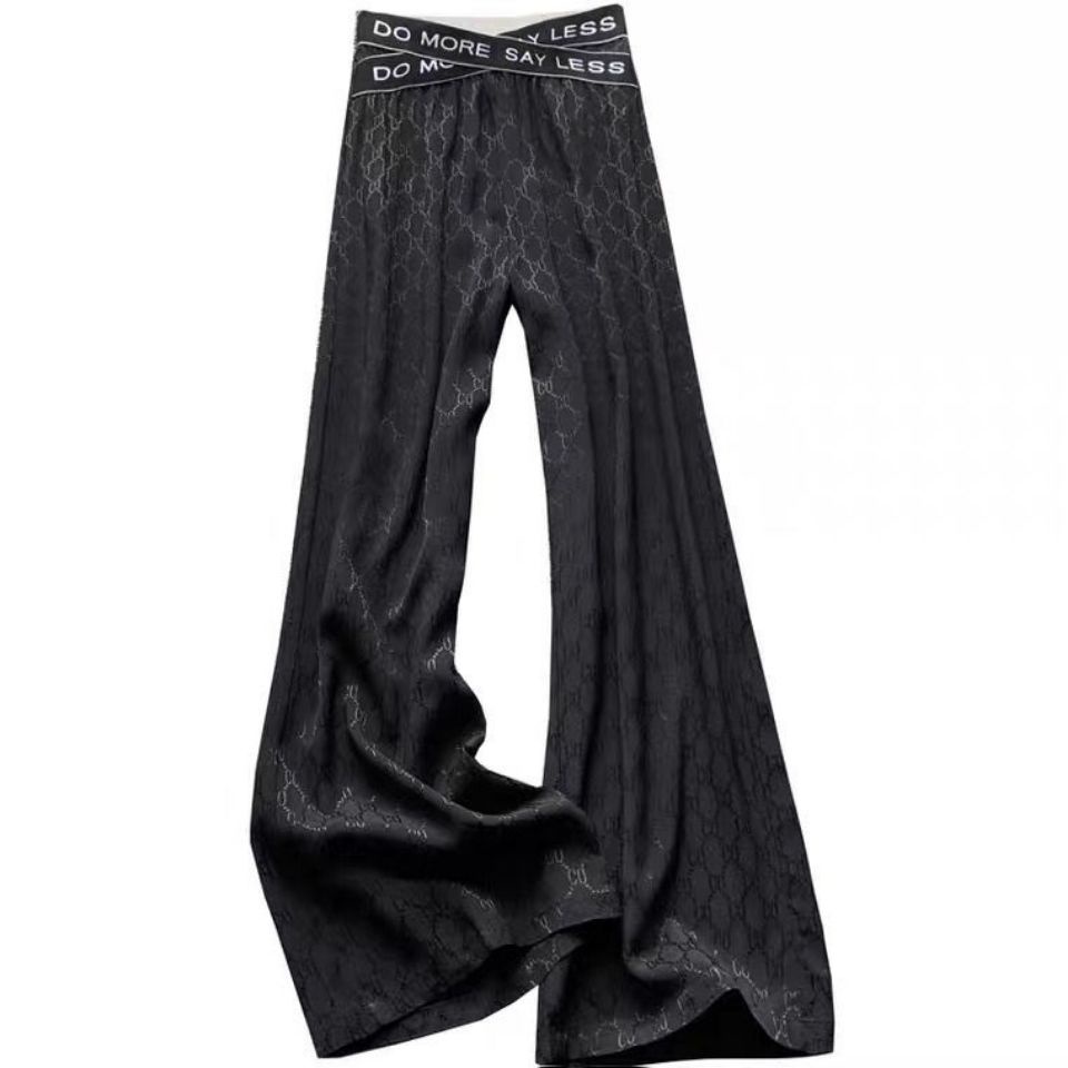 Quần dài màu đen ống rộng lưng cao tôn dáng hợp thời trang dành cho nữ