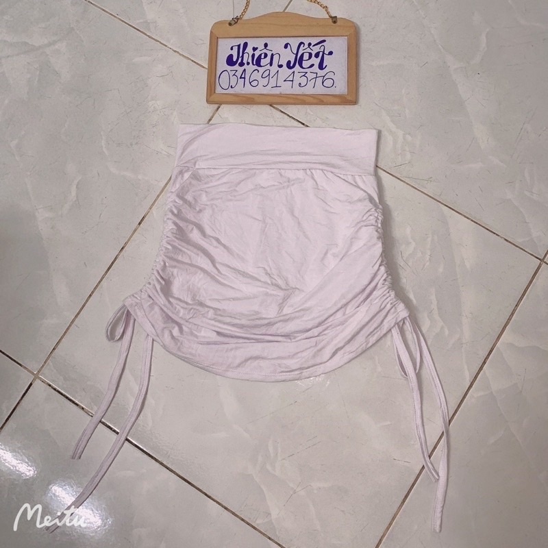 Chân VÁY RÚT DÂY 2 BÊN ÚT chất THUN BORIP kèm quần trong