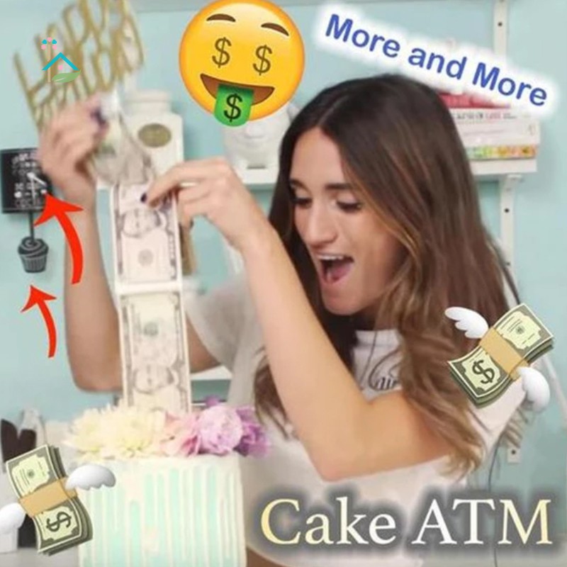 Hộp đựng tiền thêm vào bên trong bánh sinh nhật rút tiền không độc hại