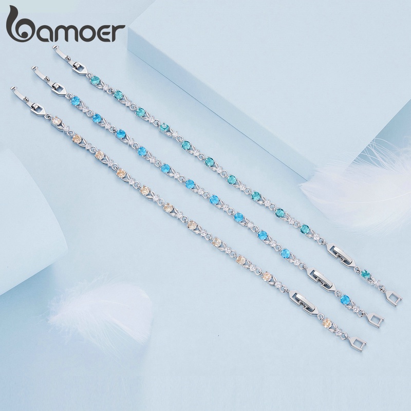 BAMOER Vòng Tay Thời Trang Đính Đá Zircon Cho Nữ