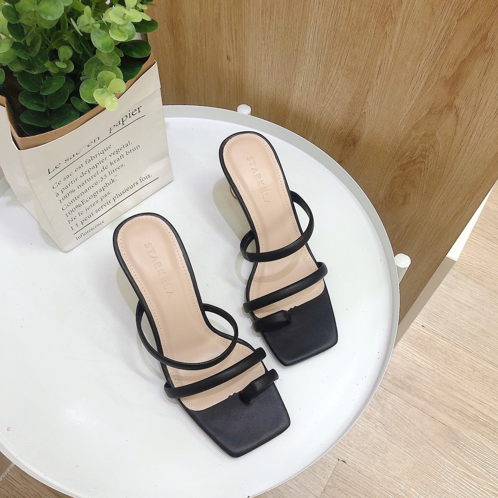 DÉP GUỐC NỮ SKL XỎ QUAI NGANG 7P GÓT KIỂU CÁCH VNXK