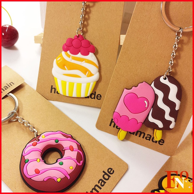 Móc khóa handmade hình bánh ngọt cute dễ thương