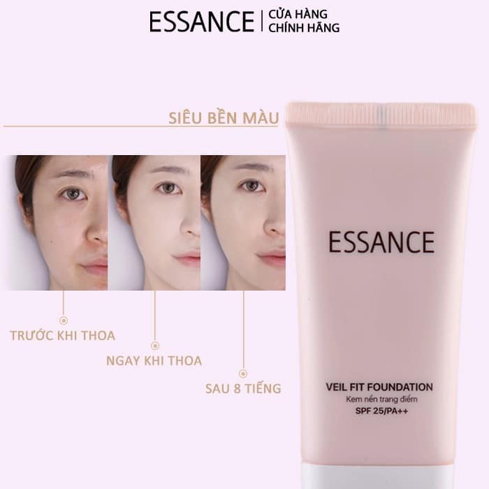 Kem nền bền màu che khuyết điểm toàn diện Essance Veil Fit Foundation SPF25 PA++ 30ml