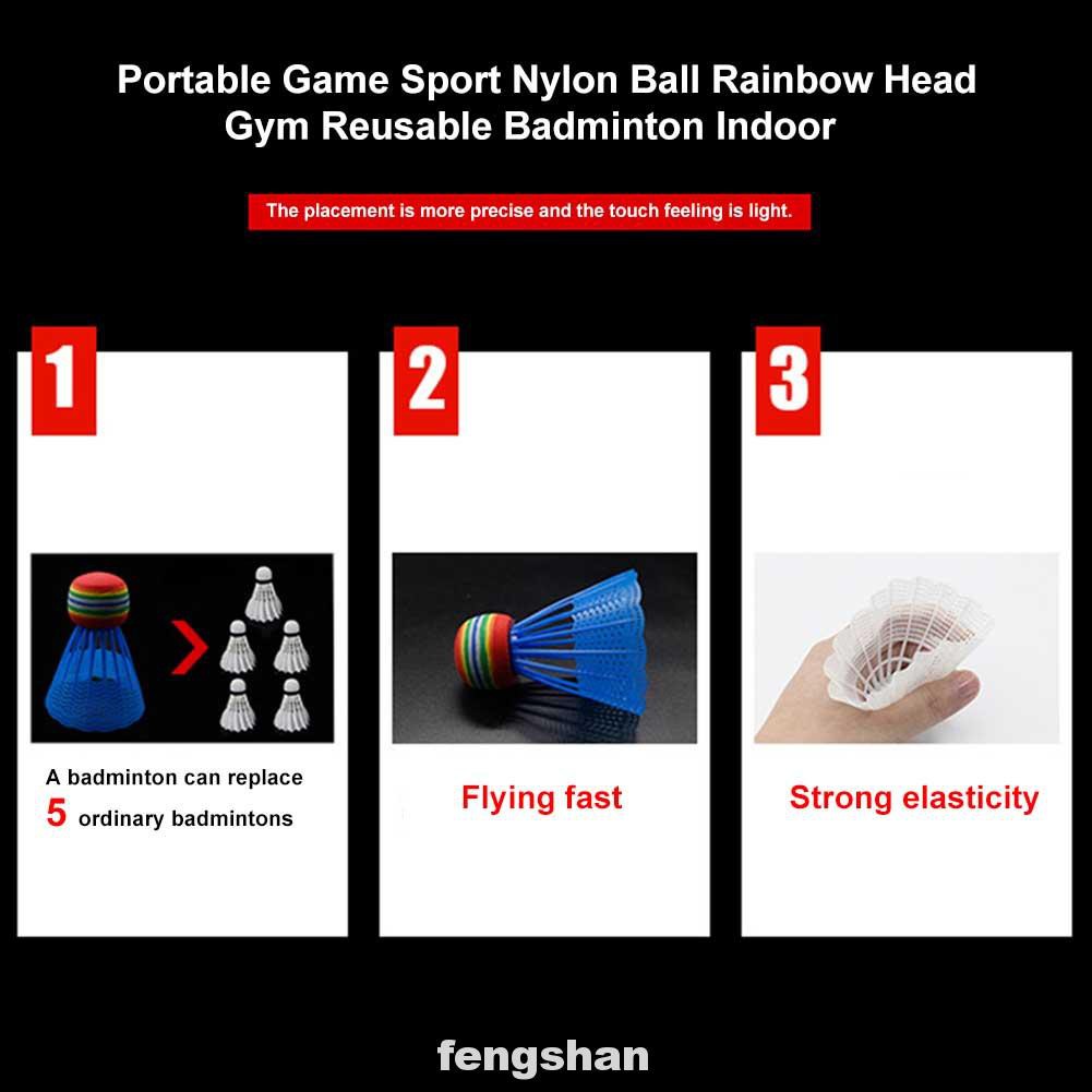10pcs Amateurs Game Sport Rainbow Head Portable Indoor Reusable Outdoor Nylon Training