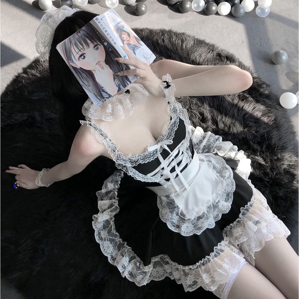 1 Cosplay Hầu Gái Nhật Bản Sexy - Bộ Đồ Ngủ Cô Giúp Việc Quyến Rũ Gợi Cảm - Maid Cosplay Outfit