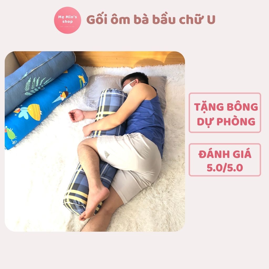 Gối ôm dài cho người lớn, gối ôm ngủ giá rẻ chất vải cotton 100% - Mẹ Min Shop