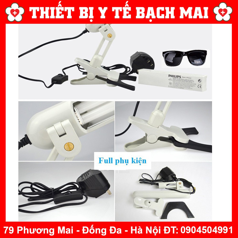 Đèn Philip UVB 311 Nm Chữa Bạch Biến - Vảy Nến - Viêm Da Cơ Địa [Hàng Mới 100% Có Bảo Hành + HDSD + Đồng Hồ Hẹn Giờ]