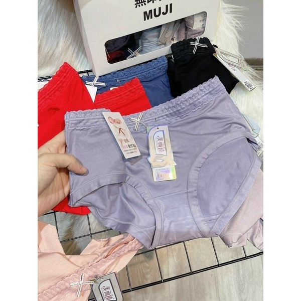 Quần lót cotton 100% viền ren 132