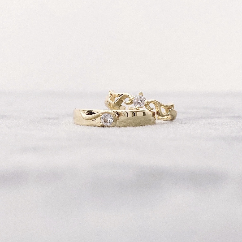 Nhẫn đôi nam nữ MIOCO, Nhẫn cặp đính đá sang trọng cao cấp Jewelry NV01 thiết kế hở dễ dàng điều chỉnh kích cỡ