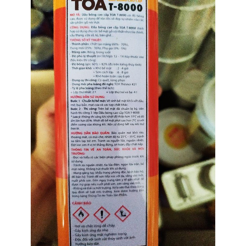 TOA BÓNG THÁI ,DẦU BÓNG T-8000