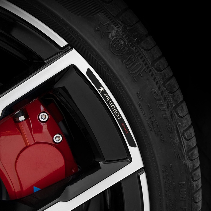 Miếng Dán Phản Quang Trang Trí Vành Bánh Xe Hơi Peugeot 3008 207 208 206 508 308 E Expert Rifter 2008 108 408 4008 5008