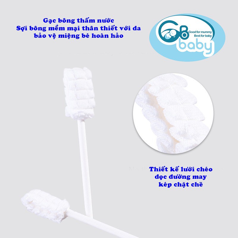 Rơ lưỡi GB baby tưa lưỡi gạc dạng que vệ sinh cho bé 30 pcs chính hãng 2X MART