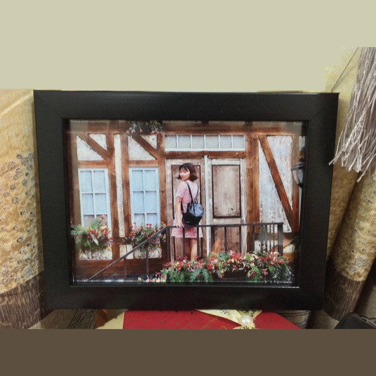 Khung ảnh B6 Decofu viền trơn, khung hình treo tường 13x18 mặt kính sang trọng