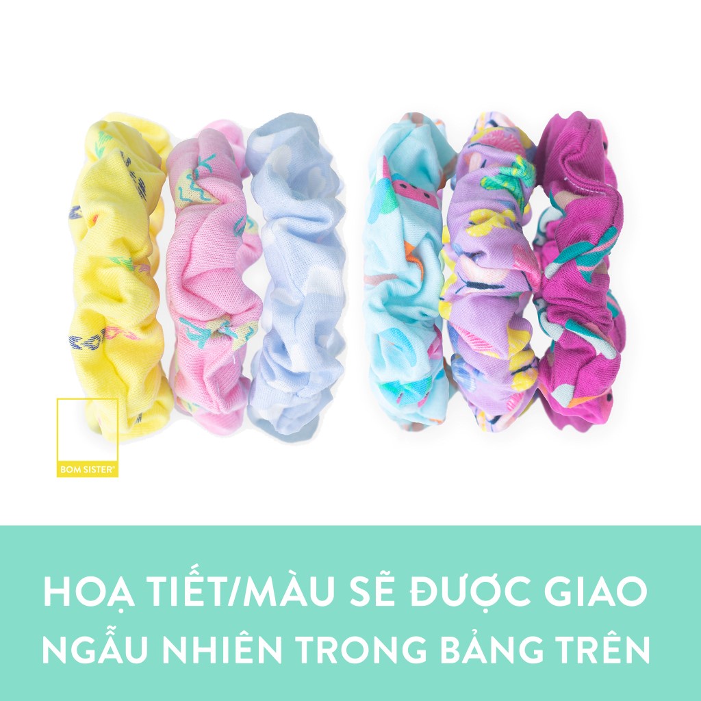 [Quà Tặng] Dây cột tóc scrunchie hoạ tiết dễ thương BOM SISTER QT0007